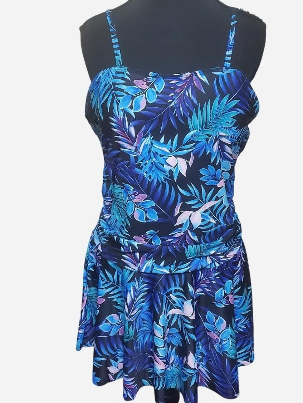 Kate Kasin One Piece Swim Suit Womens XL Blue Floral NWT Summer Beach Swimcore